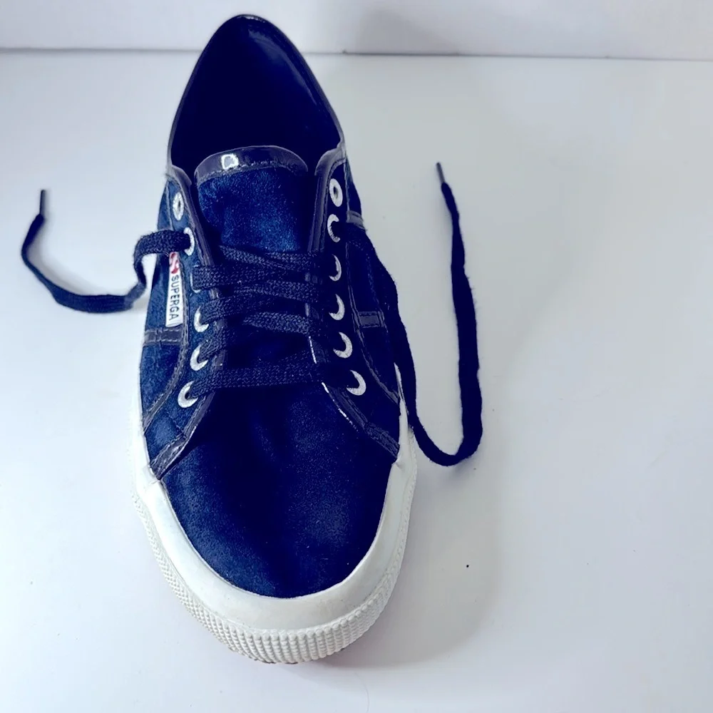 Superga Navy Blue Low Top Sneakers Women Size 10 - Men Size 8 Size Lace Up - Picture 10 of 10